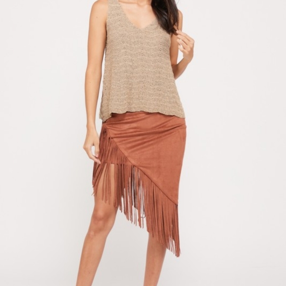 Suede fringe Skirt - Picture 3 of 4